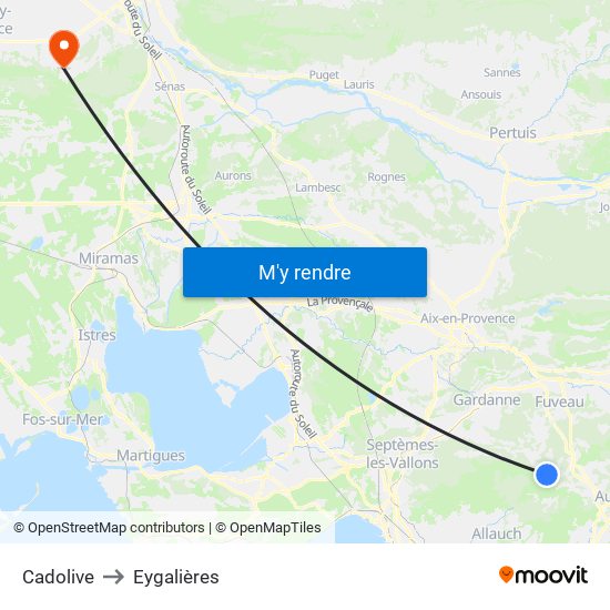 Cadolive to Eygalières map