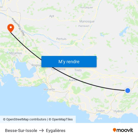 Besse-Sur-Issole to Eygalières map