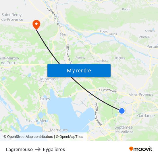 Lagremeuse to Eygalières map