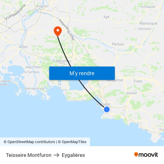 Teisseire Montfuron to Eygalières map