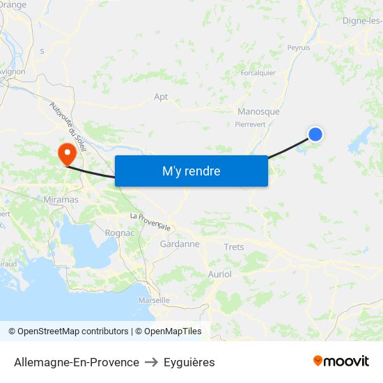 Allemagne-En-Provence to Eyguières map