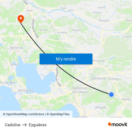 Cadolive to Eyguières map