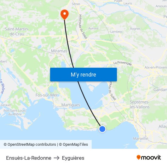 Ensuès-La-Redonne to Eyguières map