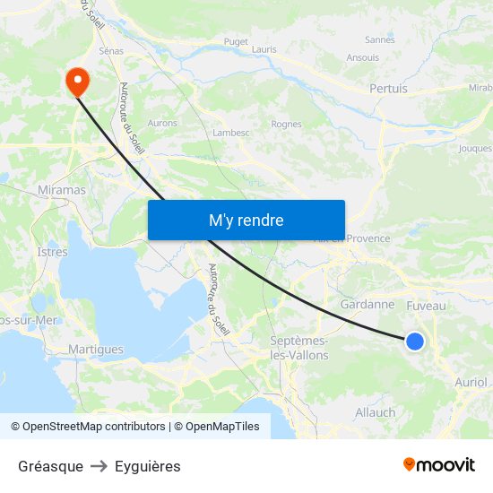 Gréasque to Eyguières map