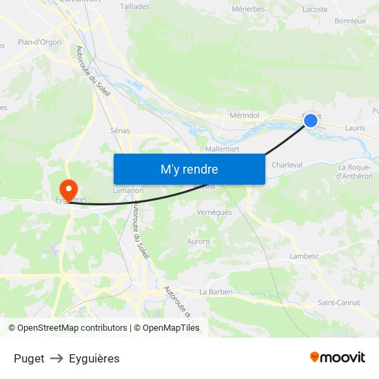 Puget to Eyguières map
