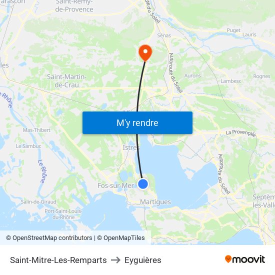 Saint-Mitre-Les-Remparts to Eyguières map