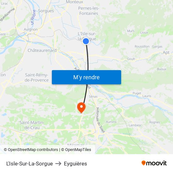 L'Isle-Sur-La-Sorgue to Eyguières map