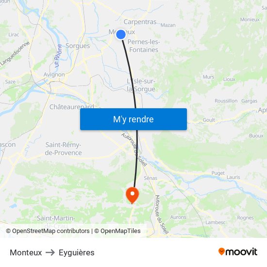Monteux to Eyguières map