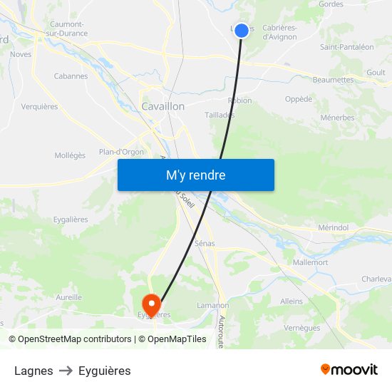 Lagnes to Eyguières map