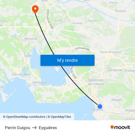 Perrin Guigou to Eyguières map