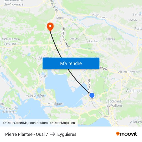 Pierre Plantée - Quai 7 to Eyguières map