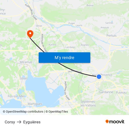 Corsy to Eyguières map