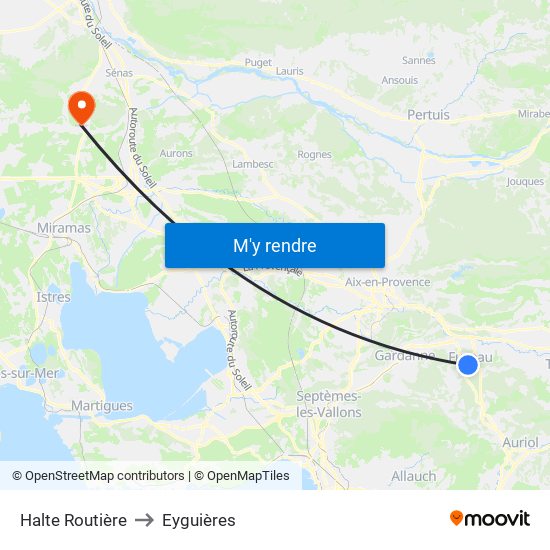 Halte Routière to Eyguières map
