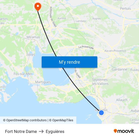 Fort Notre Dame to Eyguières map