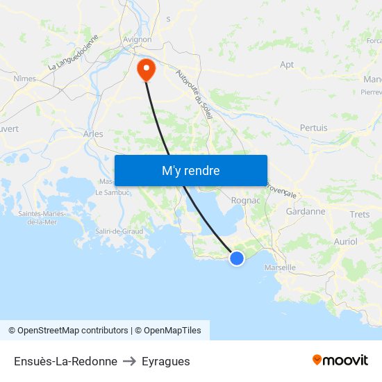 Ensuès-La-Redonne to Eyragues map