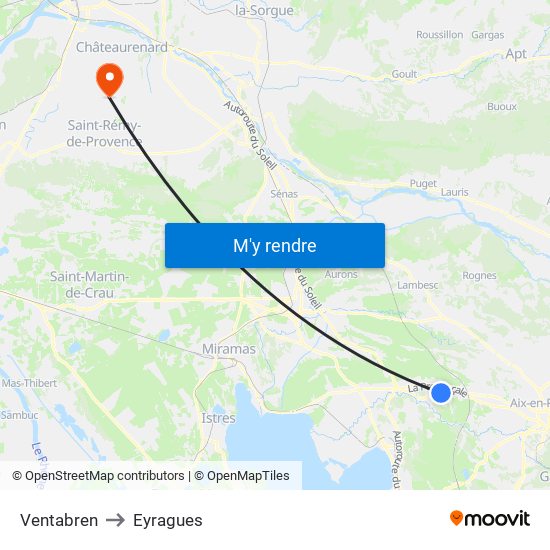 Ventabren to Eyragues map