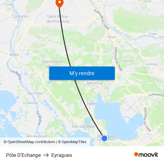 Pôle D'Echange to Eyragues map