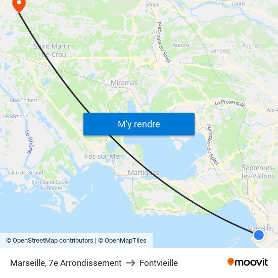 Marseille, 7e Arrondissement to Fontvieille map
