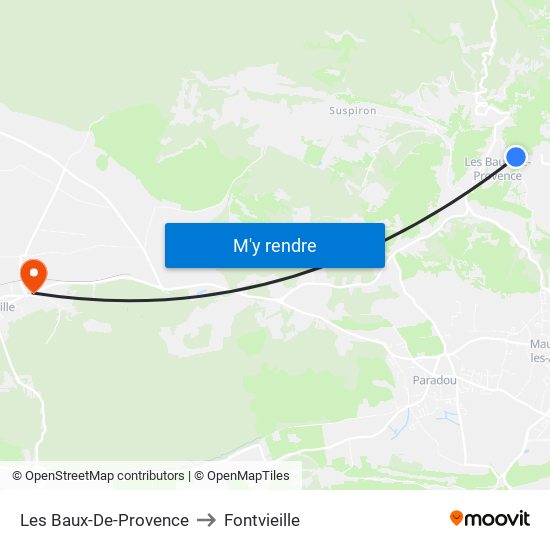 Les Baux-De-Provence to Fontvieille map