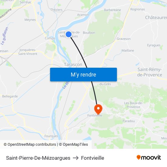 Saint-Pierre-De-Mézoargues to Fontvieille map