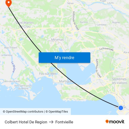 Colbert Hotel De Region to Fontvieille map