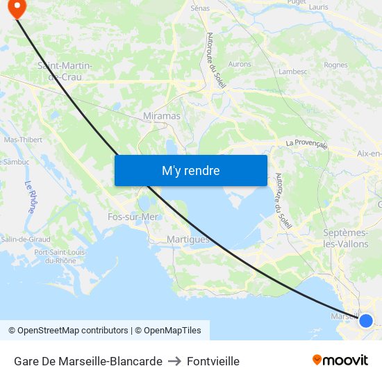 Gare De Marseille-Blancarde to Fontvieille map