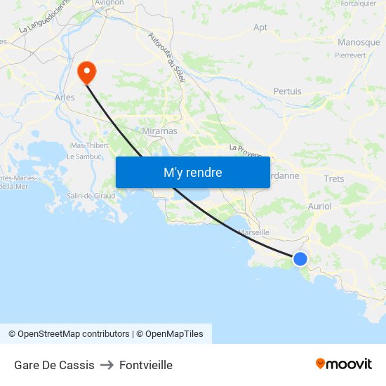 Gare De Cassis to Fontvieille map