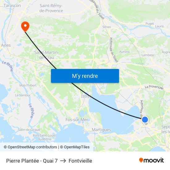 Pierre Plantée - Quai 7 to Fontvieille map