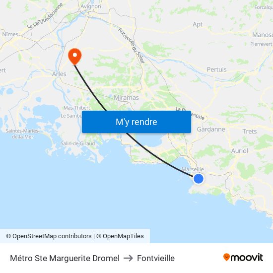 Métro Ste Marguerite Dromel to Fontvieille map