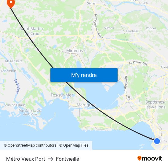 Métro Vieux Port to Fontvieille map