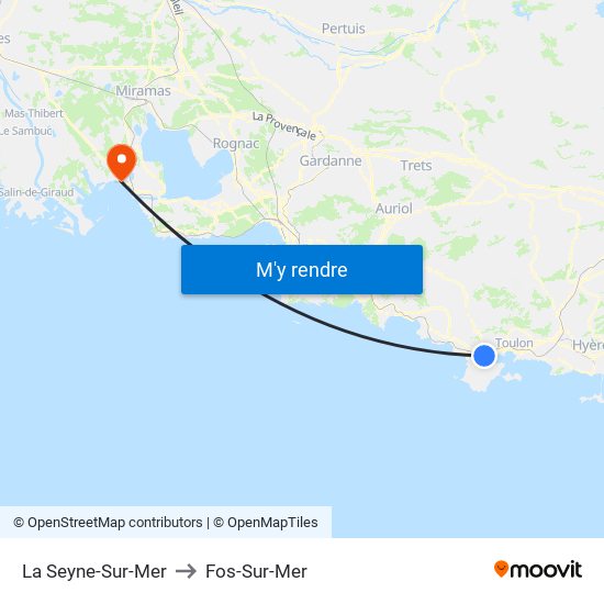 La Seyne-Sur-Mer to Fos-Sur-Mer map