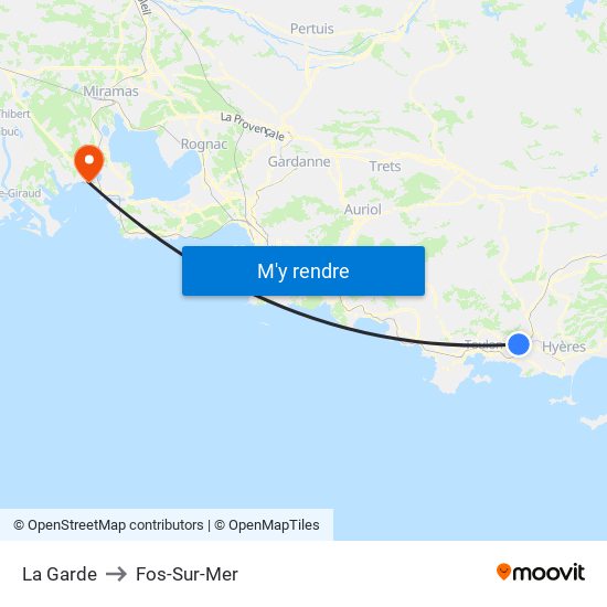 La Garde to Fos-Sur-Mer map