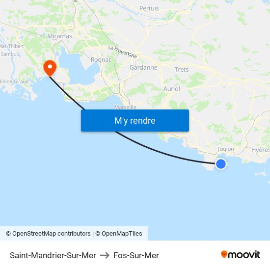 Saint-Mandrier-Sur-Mer to Fos-Sur-Mer map