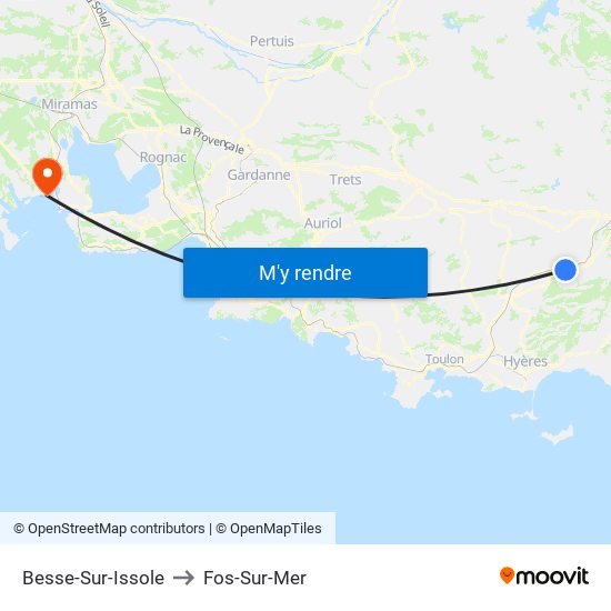 Besse-Sur-Issole to Fos-Sur-Mer map