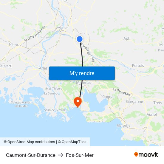 Caumont-Sur-Durance to Fos-Sur-Mer map