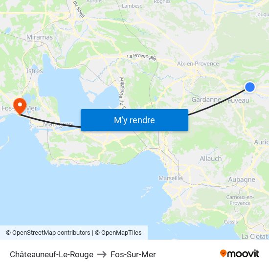 Châteauneuf-Le-Rouge to Fos-Sur-Mer map