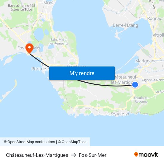 Châteauneuf-Les-Martigues to Fos-Sur-Mer map