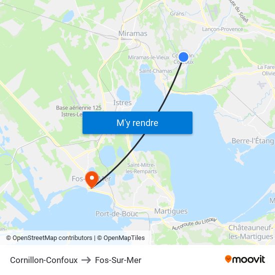 Cornillon-Confoux to Fos-Sur-Mer map