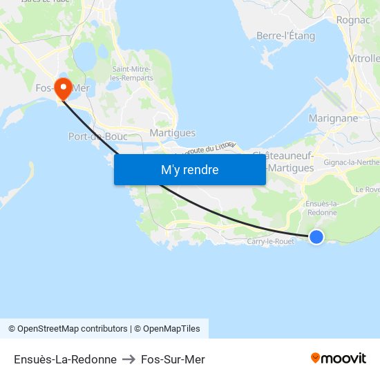 Ensuès-La-Redonne to Fos-Sur-Mer map
