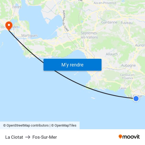 La Ciotat to Fos-Sur-Mer map