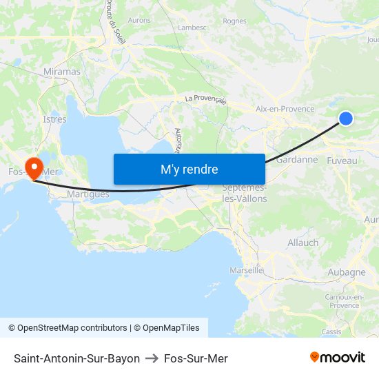 Saint-Antonin-Sur-Bayon to Fos-Sur-Mer map