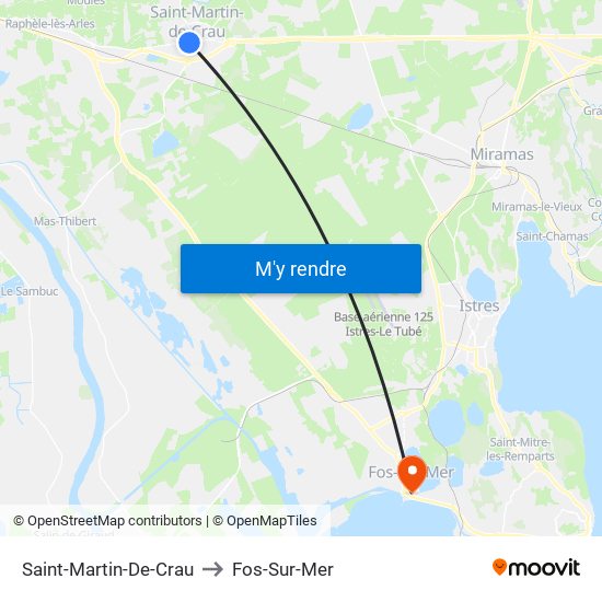 Saint-Martin-De-Crau to Fos-Sur-Mer map