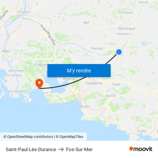 Saint-Paul-Lès-Durance to Fos-Sur-Mer map