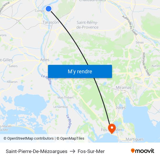 Saint-Pierre-De-Mézoargues to Fos-Sur-Mer map