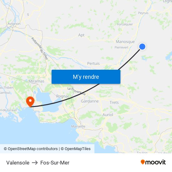 Valensole to Fos-Sur-Mer map