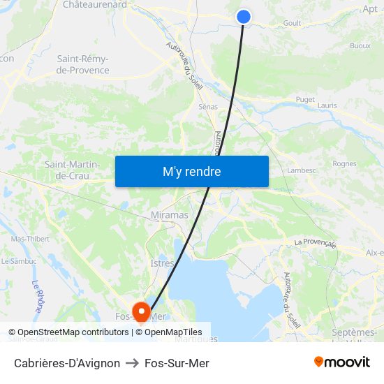 Cabrières-D'Avignon to Fos-Sur-Mer map