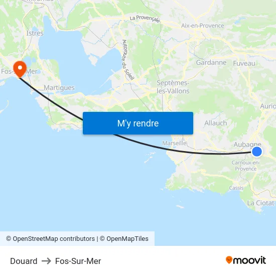 Douard to Fos-Sur-Mer map