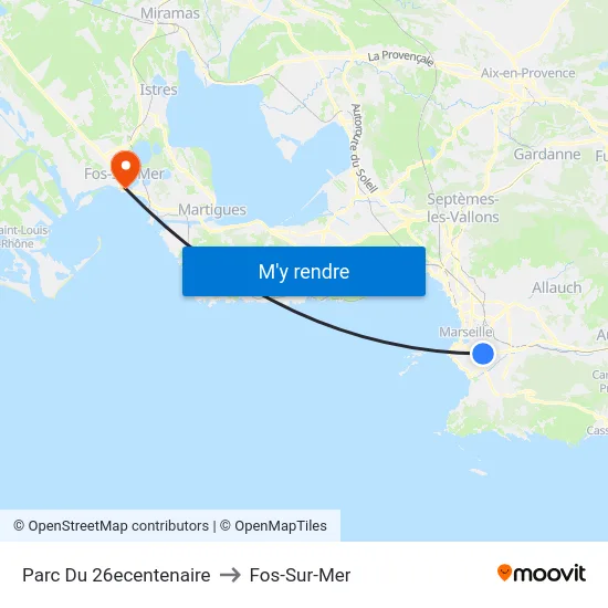 Parc Du 26ecentenaire to Fos-Sur-Mer map