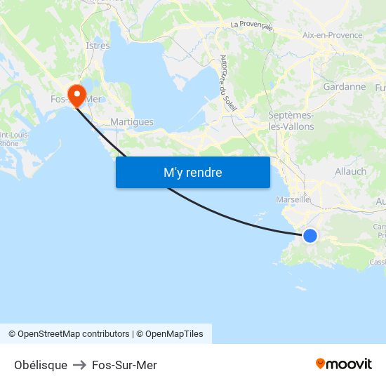 Obélisque to Fos-Sur-Mer map
