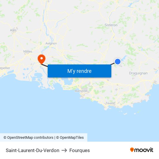 Saint-Laurent-Du-Verdon to Fourques map